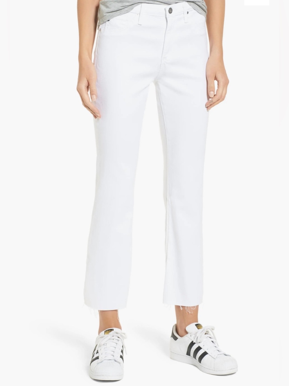 AG Adriano Goldschmied White Jodi Crop High Rise Slim Flare Cropped Jeans sz 26